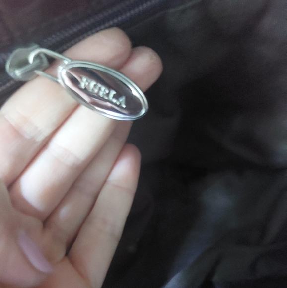 Furla Chocolate brown croc embossed leather handbag purse. Amazing condition - Picture 10 of 16